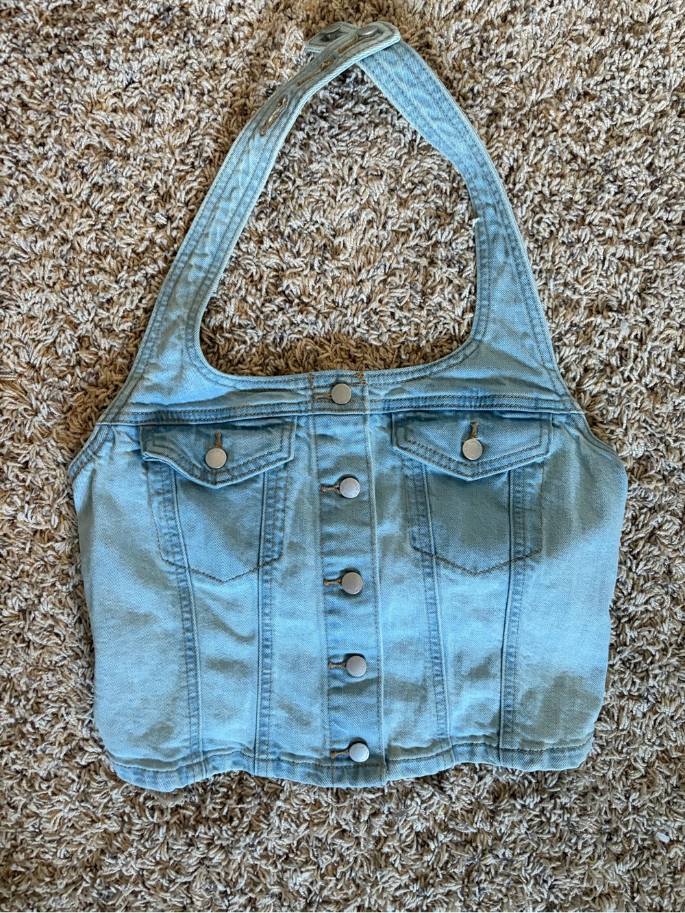 Universal Thread Light Blue Denim Halter Bag